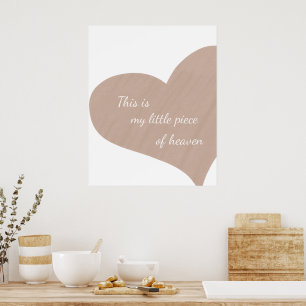 Braunes Herz Himmel Zitat Wandbild Poster
