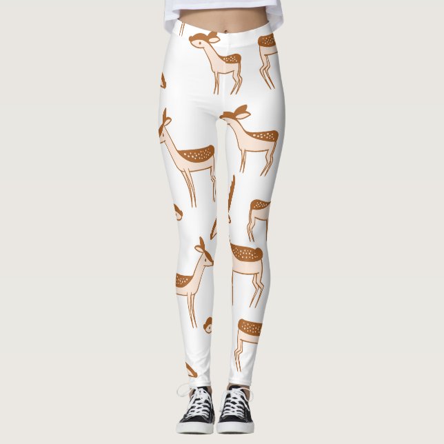 Braunes Hirschmuster Leggings (Vorderseite)
