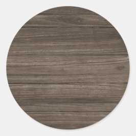 Braunes Holzbrett als unbedruckte elegante Vorlage Runder Aufkleber