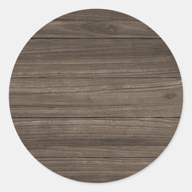 Braunes Holzbrett als unbedruckte elegante Vorlage Runder Aufkleber (Vorderseite)