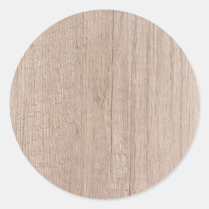 Braunes Holzbrett als unbedruckte elegante Vorlage Runder Aufkleber