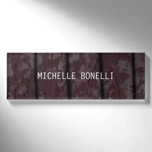 Braunes Holzdesign Hintergrund Schlichte Legitimat Namenschild