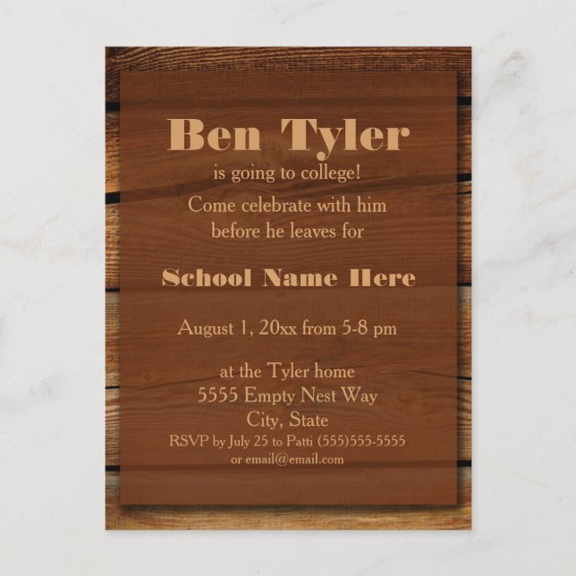 Braunes Holzkörnchen weg zur Uni Postkarte (Vorderseite)