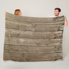 Braunes Holzmuster handlich rustikal Fleecedecke