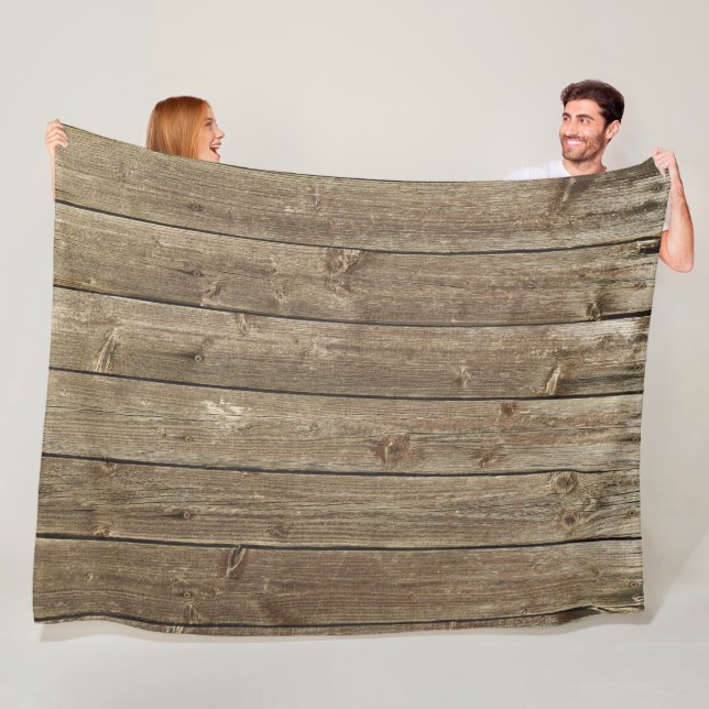 Braunes Holzmuster handlich rustikal Fleecedecke (Beispiel)