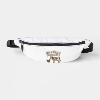 Braunes Huhn Braune Kuh Lustiges Bauernhof-Shirt-D Bauchtasche