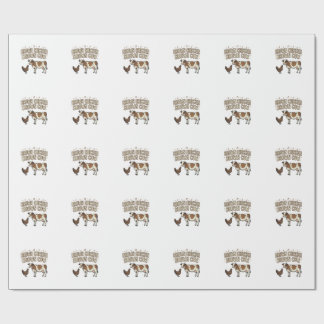Braunes Huhn Braune Kuh Lustiges Bauernhof-Shirt-D Geschenkpapier