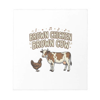 Braunes Huhn Braune Kuh Lustiges Bauernhof-Shirt-D Notizblock