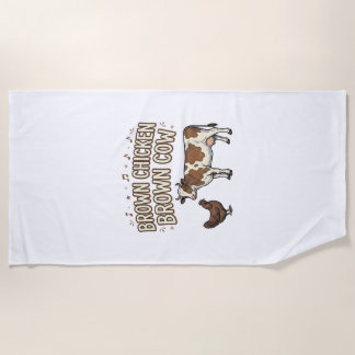 Braunes Huhn Braune Kuh Lustiges Bauernhof-Shirt-D Strandtuch