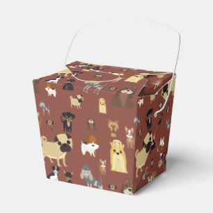 Braunes Hundemuster. Geschenkschachtel
