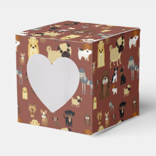 Braunes Hundemuster. Geschenkschachtel