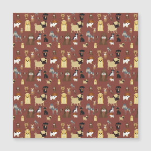Braunes Hundemuster. Magnetkarte