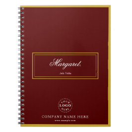 Braunes individuelles Spiralnotizbuch mit Namen un Notizblock