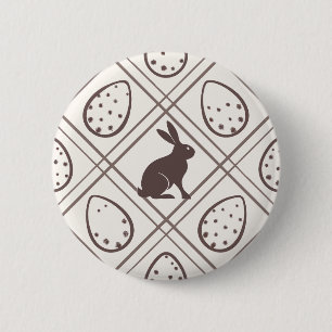 Braunes Karo-Ostern   Button