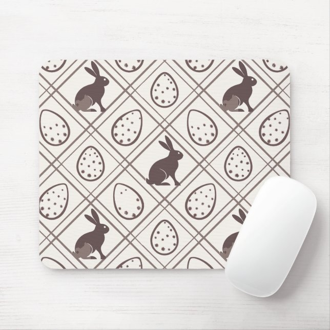 Braunes Karo-Ostern   Mousepad (Mit Mouse)