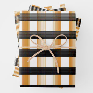 Braunes Karomuster Geschenkpapier Set