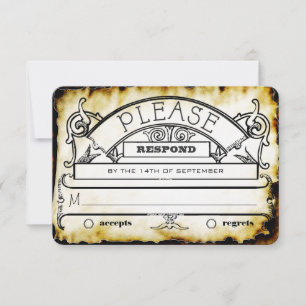 Braunes Kraftpapier Mittelalterliche Typografie Ho RSVP Karte