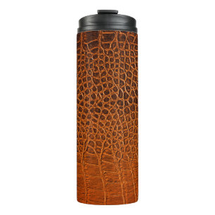 Braunes Krokodilleder Thermosbecher