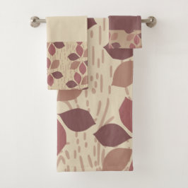 Braunes Leaf Badehandtuch Set