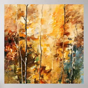 Braunes Leaf Natur Stille Abstrakte Kunst Poster