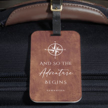 Braunes Leder Abenteuer beginnt Personalisiert
