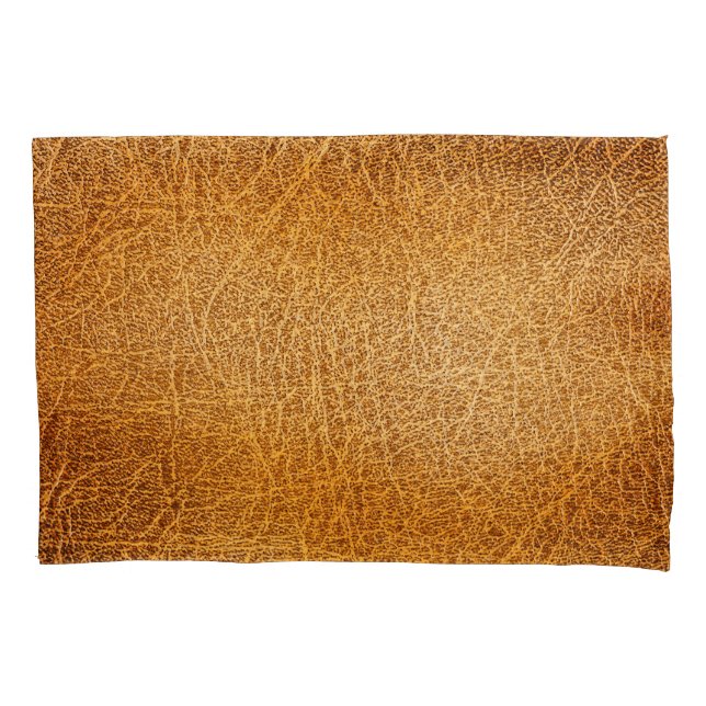 Braunes Leder: Detaillierte Textur Kissenbezug (Vorderseite)