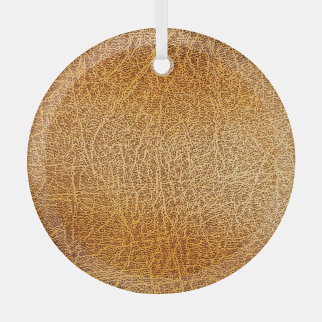 Braunes Leder: Detaillierte Textur Ornament Aus Glas (Vorderseite)