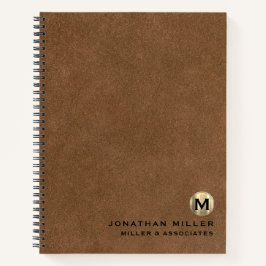 Braunes Leder Luxus Gold Erstlogo Notizbuch