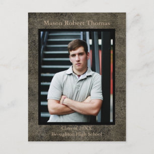 Braunes Leder - Postkarte zur Ankündigung des Absc