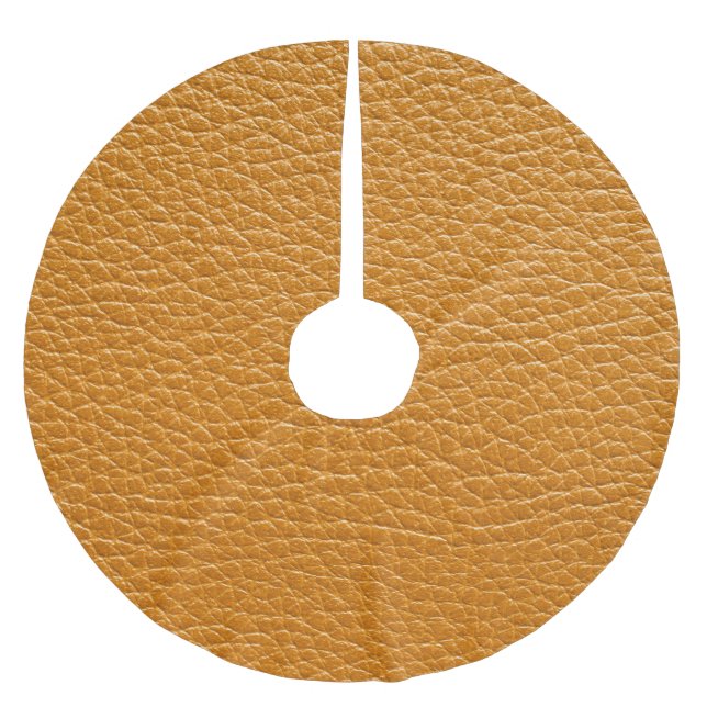 Braunes Leder, Textur-Hintergrund geschlossen. Polyester Weihnachtsbaumdecke (Vorderseite)