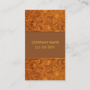 Braunes Ledersehen Embossed-Blume-Vorlage Visitenkarte