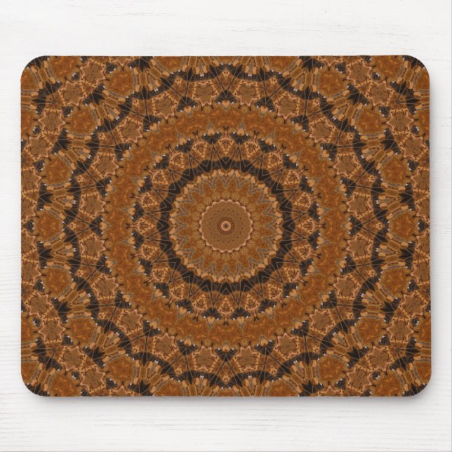 Braunes Mandala-Rad Mousepad (Vorne)