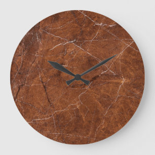 Braunes Marmorglühen: Hintergrund der Textur Große Wanduhr