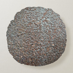 Braunes Metallkorrosionsmuster Rundes Kissen