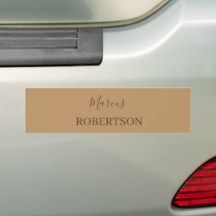 Braunes Monogramm Kalligrafie minimalist professio Autoaufkleber
