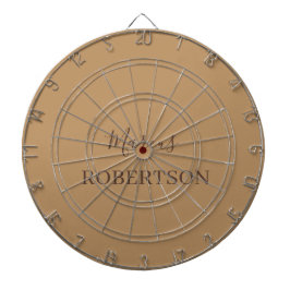 Braunes Monogramm Kalligrafie minimalist professio Dartscheibe