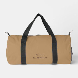 Braunes Monogramm Kalligrafie minimalist professio Duffle Bag