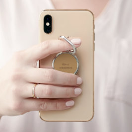 Braunes Monogramm Kalligrafie minimalist professio Telefonring Ständer