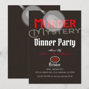 Braunes Mord-Mysterien-Abendessen Einladung