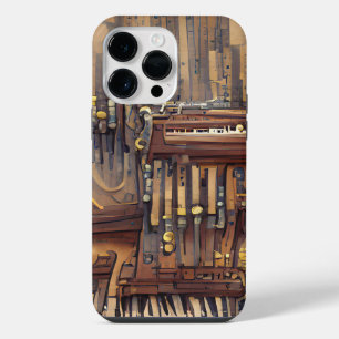 BRAUNES MUSIKALISCHES STEAMPUNK-THEMA iPhone 14 PRO MAX HÜLLE