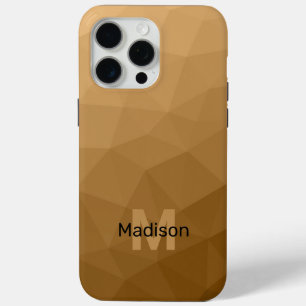 Braunes Ombre-Geometrisches-Netzmuster-Monogramm Case-Mate iPhone Hülle