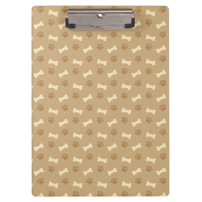 Braunes Pad Print Bone Muster Klemmbrett (Vorderseite)