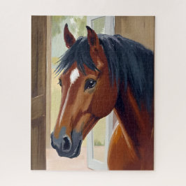 Braunes Pferd Aquarell Tier Land Scheune