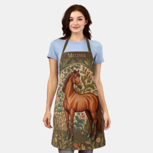 Braunes Pferd William Morris Inspiriertes Personal Schürze