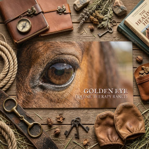 Braunes Pferdeauge Equine Therapie Ranch Visitenka Visitenkarte