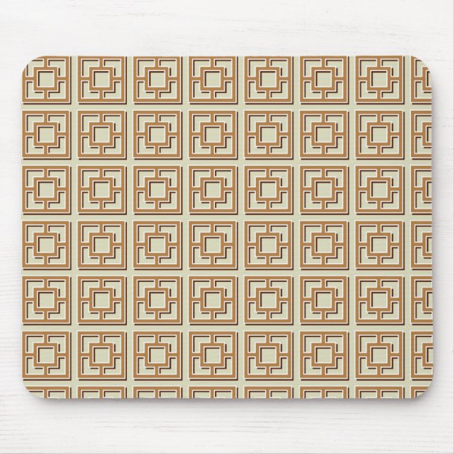 Braunes Quadrat-Muster Mousepad (Vorne)
