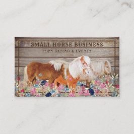 Braunes Rustikales Holzriese Pony Floral Kleines P Visitenkarte