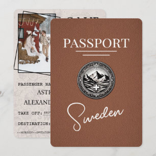 Braunes Schweden Reisepass Save The Date