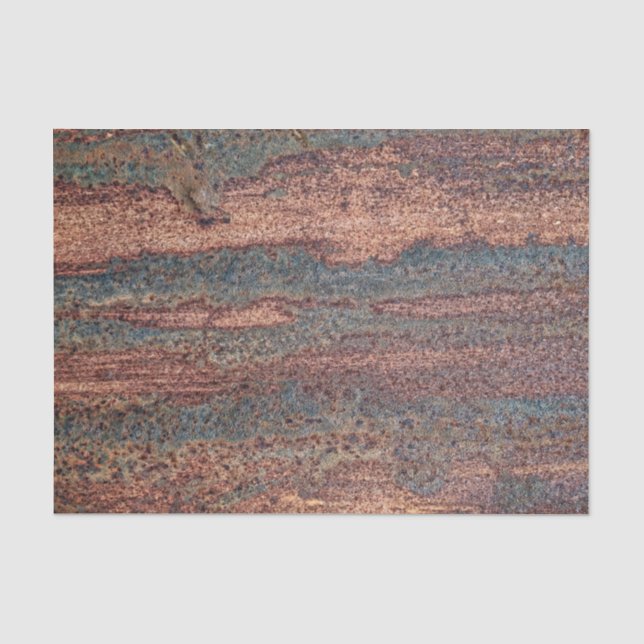 Braunes und blaues rostes Metallmuster Seidenpapier (Vorderseite)