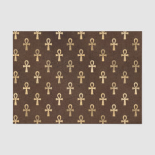 Braunes und goldenes ägyptisches Symbol Seidenpapier